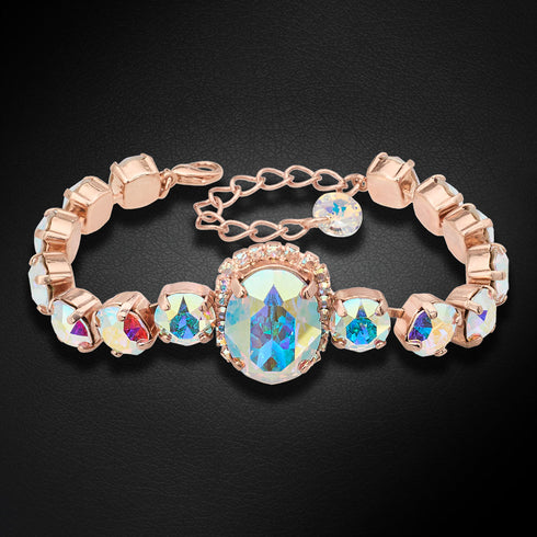 Bracelet "Sofija II (Aurora Borealis)" with Swarovski™ crystals